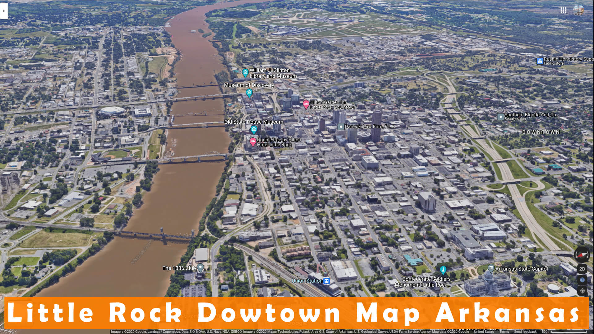 Little Rock Dowtown Carte Arkansas